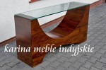 kolonialna konsola szklany blat brown