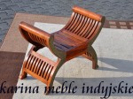 indyjska ławka zdobiona mosiądzem MA-109