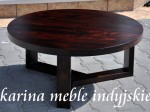 meble kolonialne - okrągły stolik drewniany - LD-488 dark brown