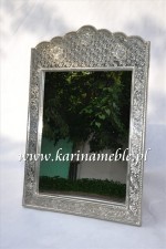 kolonialne lustro w srebrnej ramie LDS-6