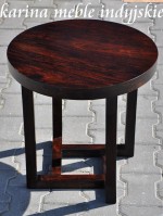 meble kolonialne - okrągły stolik LD-489 dark brown