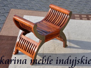 indyjska ławka zdobiona mosiądzem MA-109