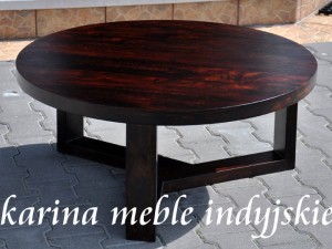 meble kolonialne - okrągły stolik drewniany - LD-488 dark brown