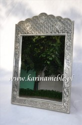 kolonialne lustro w srebrnej ramie LDS-6